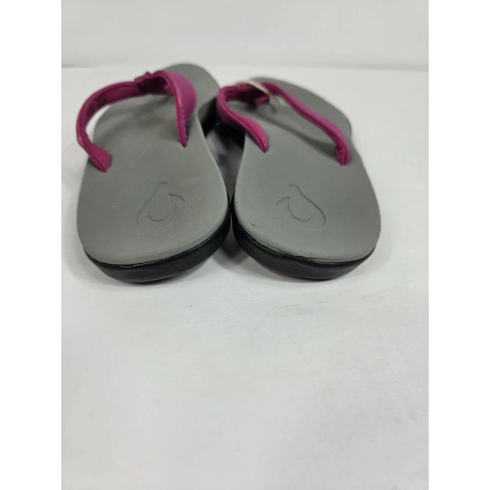 OLUKAI Girls Ho'opio Flip Flop SANDALS Size 2 Kids Grape